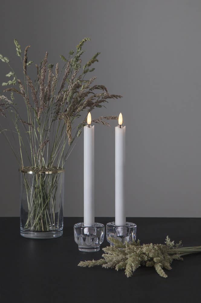 Star Trading Antikljus Vita LED Flamme