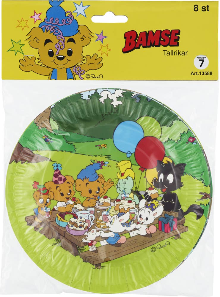 Party Pack Papperstallrikar Bamse