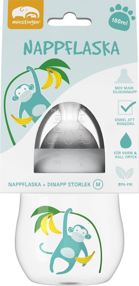 Minstingen Nappflaska Apa 180ml