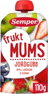 Semper Fruktmums Jordgubb, Äpple & Blåbär 6M