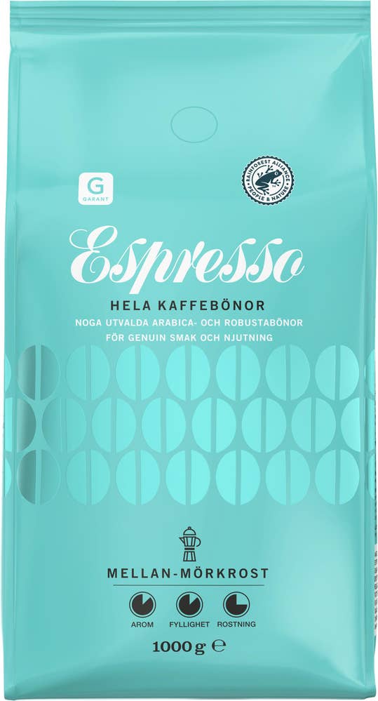 Garant Espresso Hela Kaffebönor