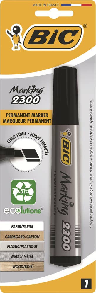 BIC Permanent Markeringspenna Svart
