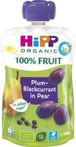 Hipp Puré Päron, Plommon & Svarta Vinbär 4M