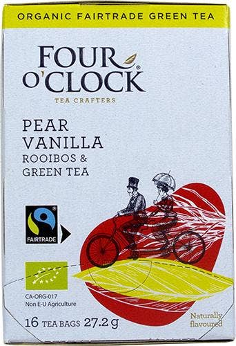 Four O'Clock Grönt Te & Rooibos Päron & Vanilj EKO/Fairtrade