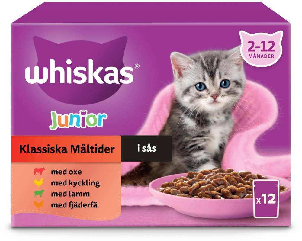 Whiskas Kattmat Junior Classic Sås 12x85g