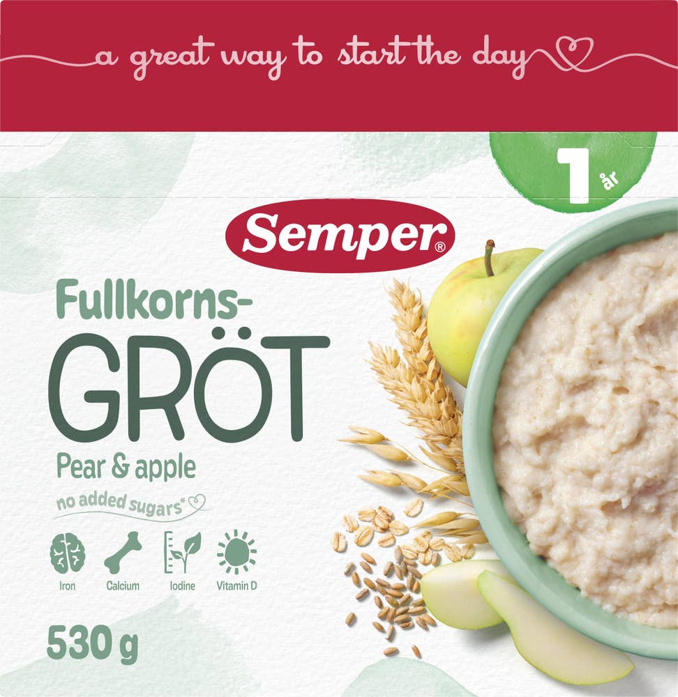 Semper Fullkornsgröt med Frukt +12M 16 portioner