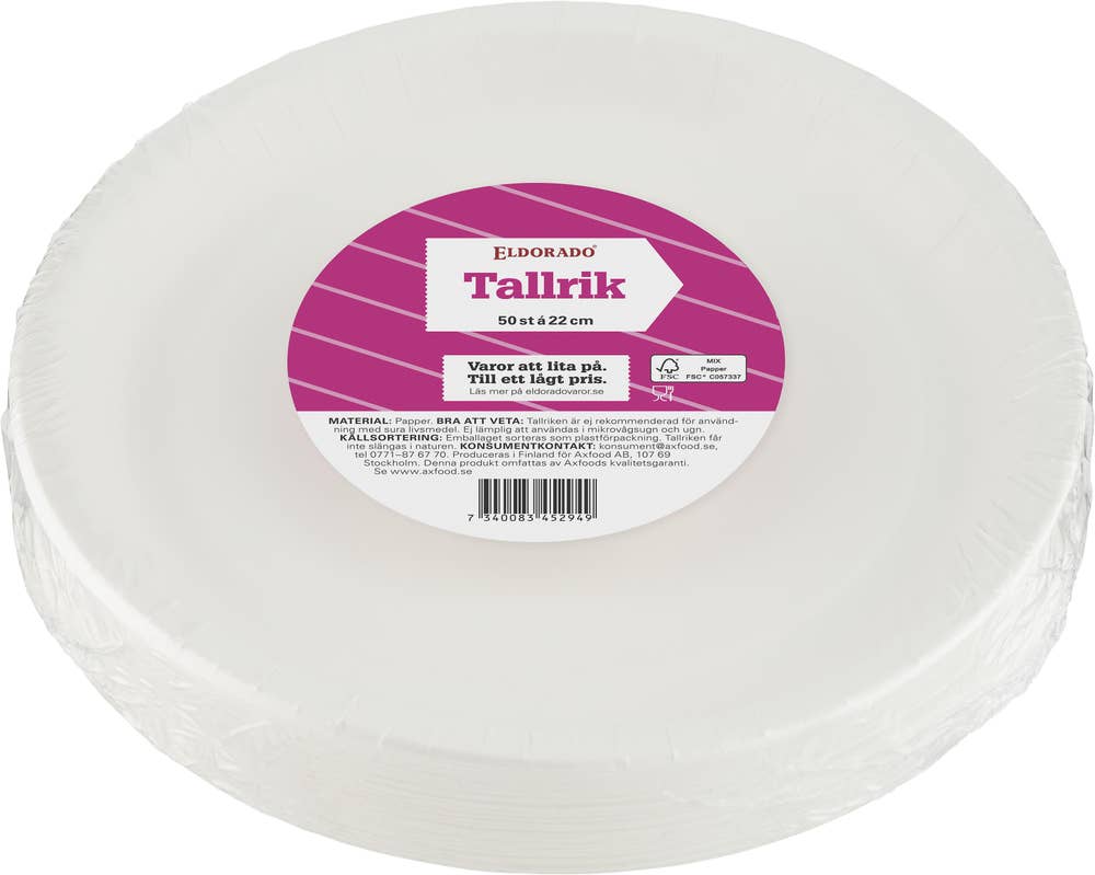 Eldorado Engångstallrik Flat 22cm