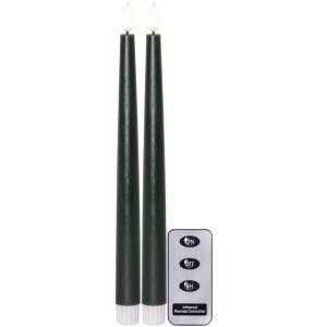 Star Trading Antikljus LED Flamme Slim Grön 28,5cm