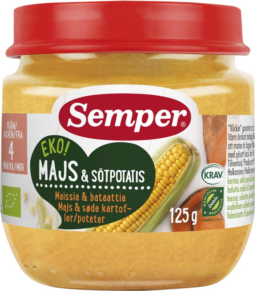 Semper Majs & Sötpotatis 4M EKO