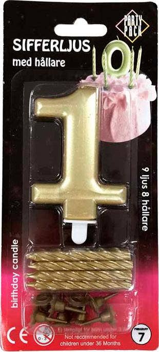 Party Pack Sifferljus 1 Guld