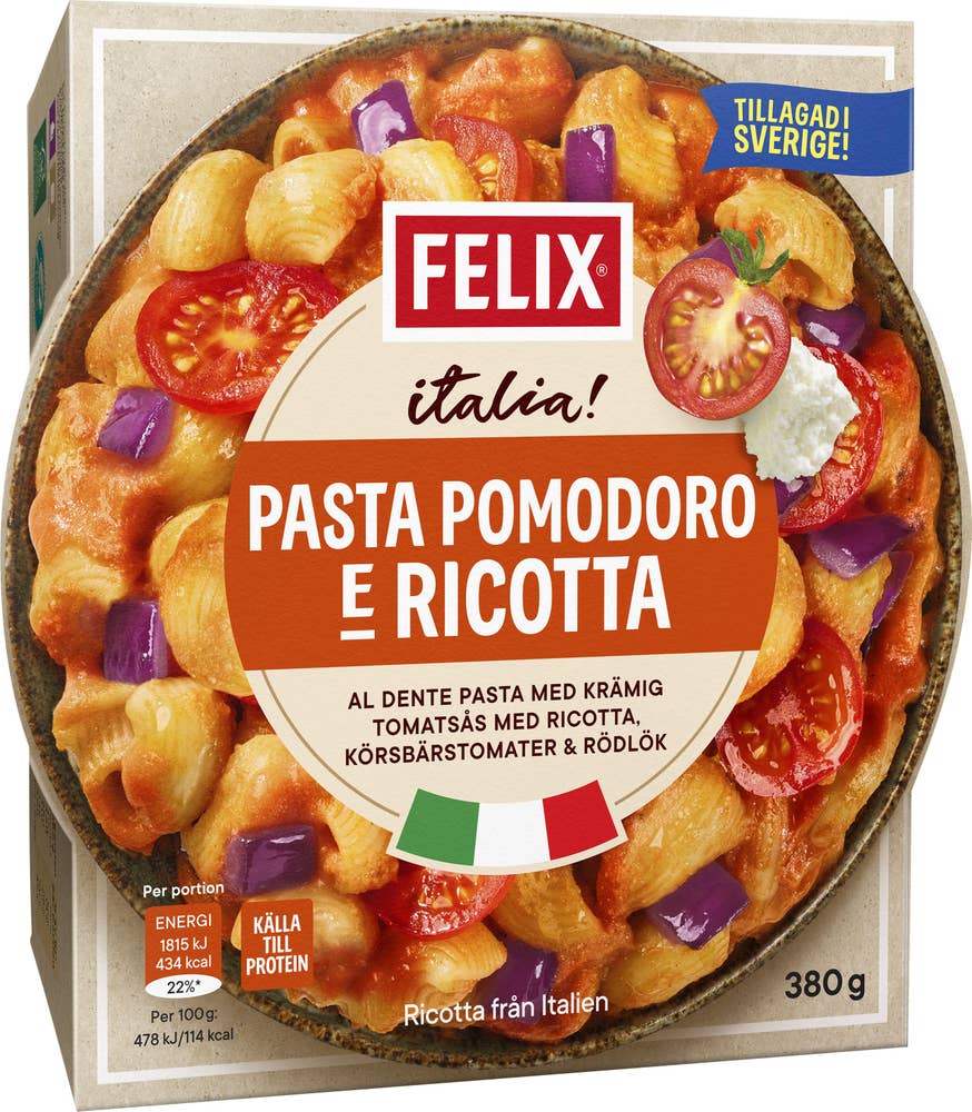 Felix Pasta Pomodoro & Ricotta Fryst