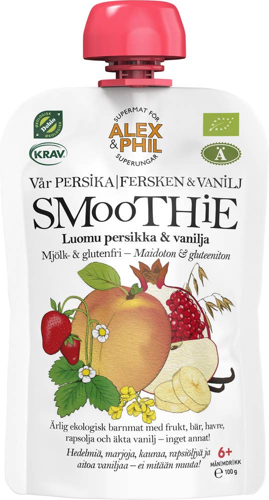 Alex&Phil Smoothie Persika & Vanilj 6M EKO/KRAV