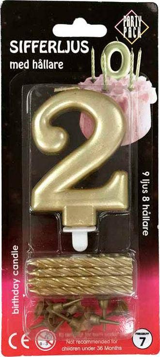Party Pack Sifferljus 2 Guld