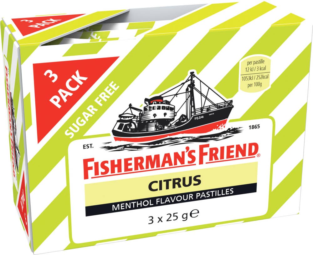 Fisherman's Friend Halstabletter Citrus Sockerfri 3x25g