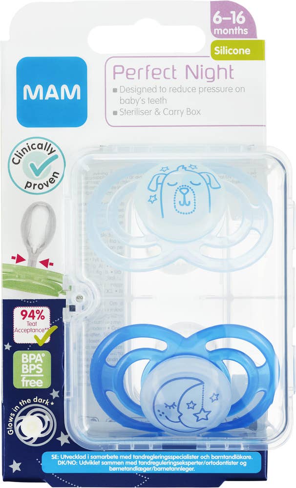 MAM Napp Perfect Night Silikon 6-16M 2-p