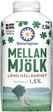 Skånemejerier Mellanmjölk Lång Hållbarhet 1,5%
