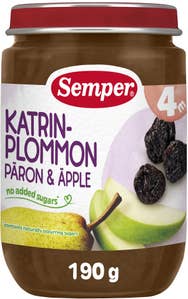 Semper Puré Katrinplommon, Päron & Äpple +4M