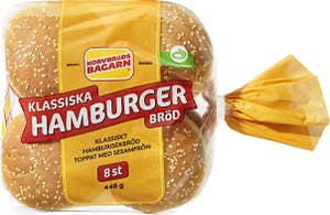 Korvbrödsbagarn Hamburgerbröd 8-p