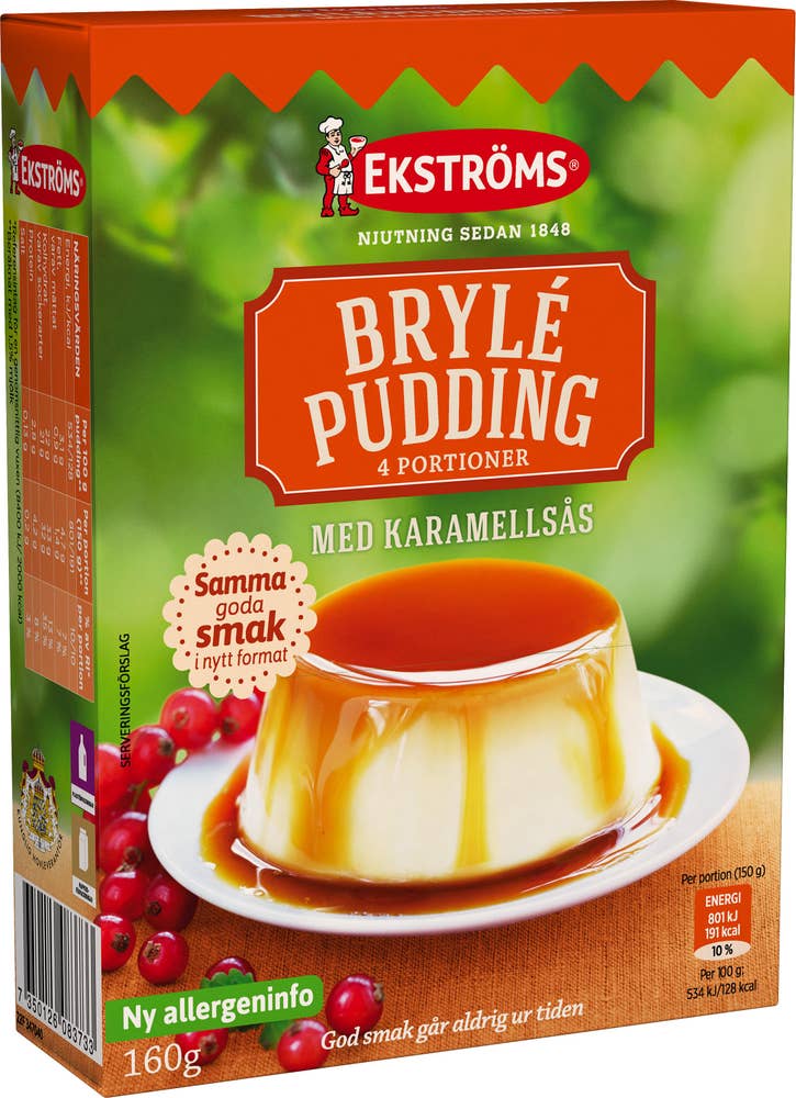Ekströms Brylépudding med Karamellsås
