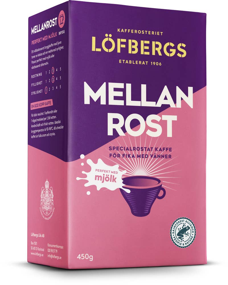 Löfbergs Bryggkaffe Mellanrost Perfekt med mjölk