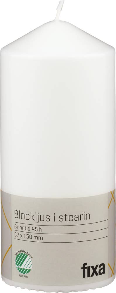 Fixa Blockljus Stearin 15cm