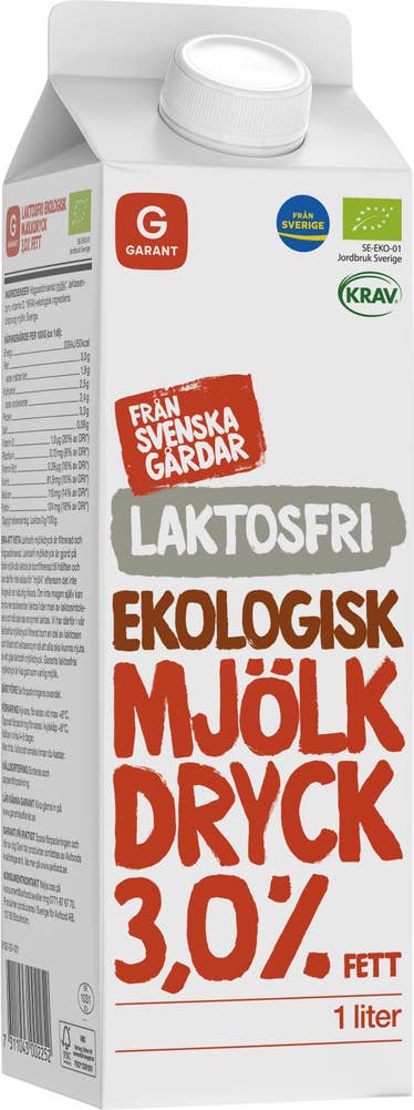 Garant Eko Mjölkdryck Laktosfri 3% EKO/KRAV