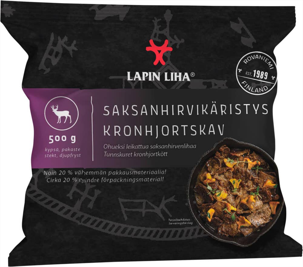 Lapin Liha Kronhjortskav Fryst