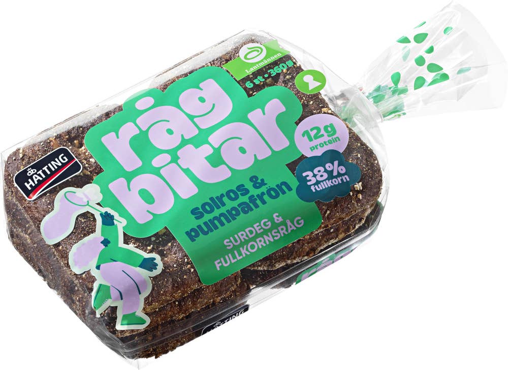 Hatting Rågbitar Solros- och Pumpafrön 6-p