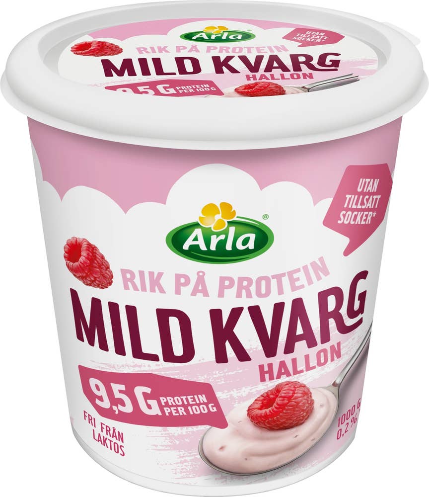 Arla® Mild Kvarg Hallon Laktosfri Utan Tillsatt Socker 0,2%