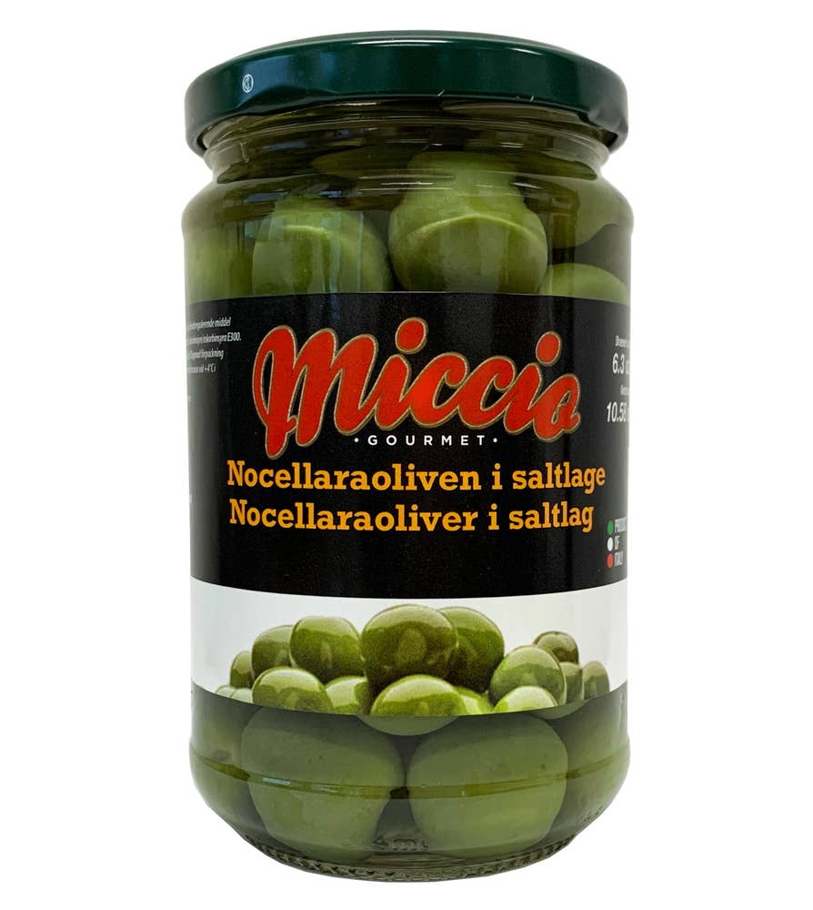 Miccio Nocellara Oliver med Kärnor