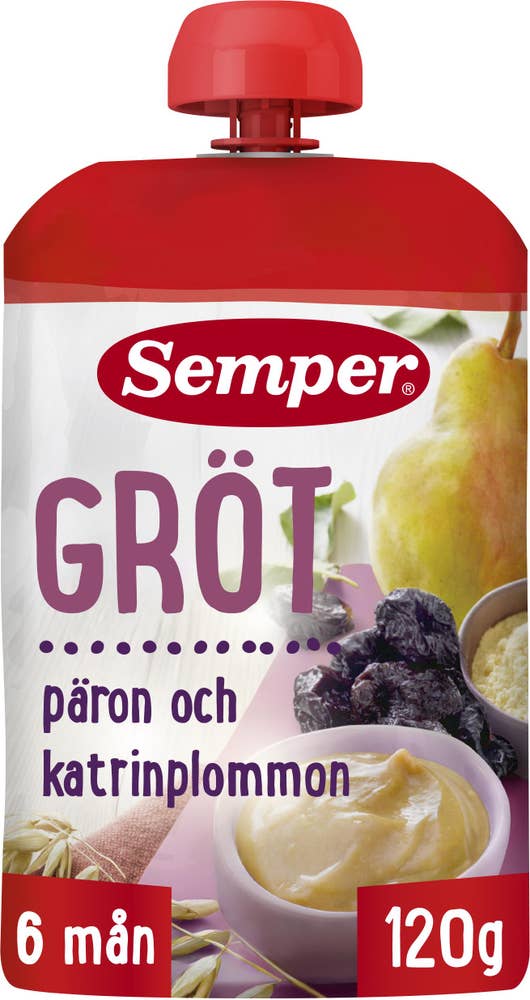 Semper Grötklämmis Päron & Katrinplommon 6M