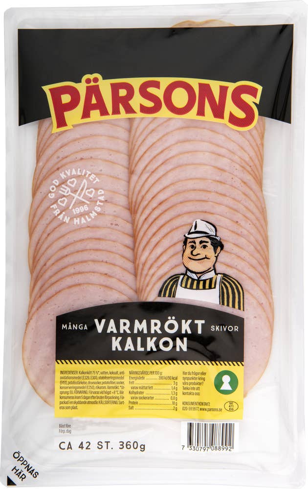 Pärsons Varmrökt Kalkon Skivad