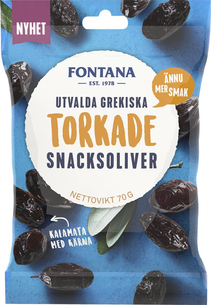 Fontana Snacksoliver Torkade Kalamata