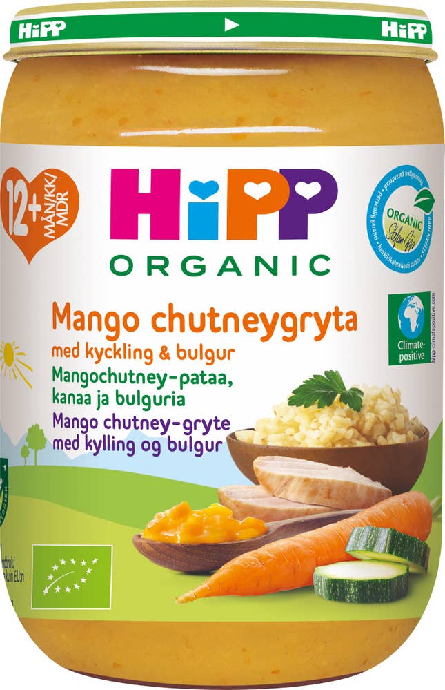 Hipp Mango Chutneygryta med Kyckling & Bulgur 12M EKO