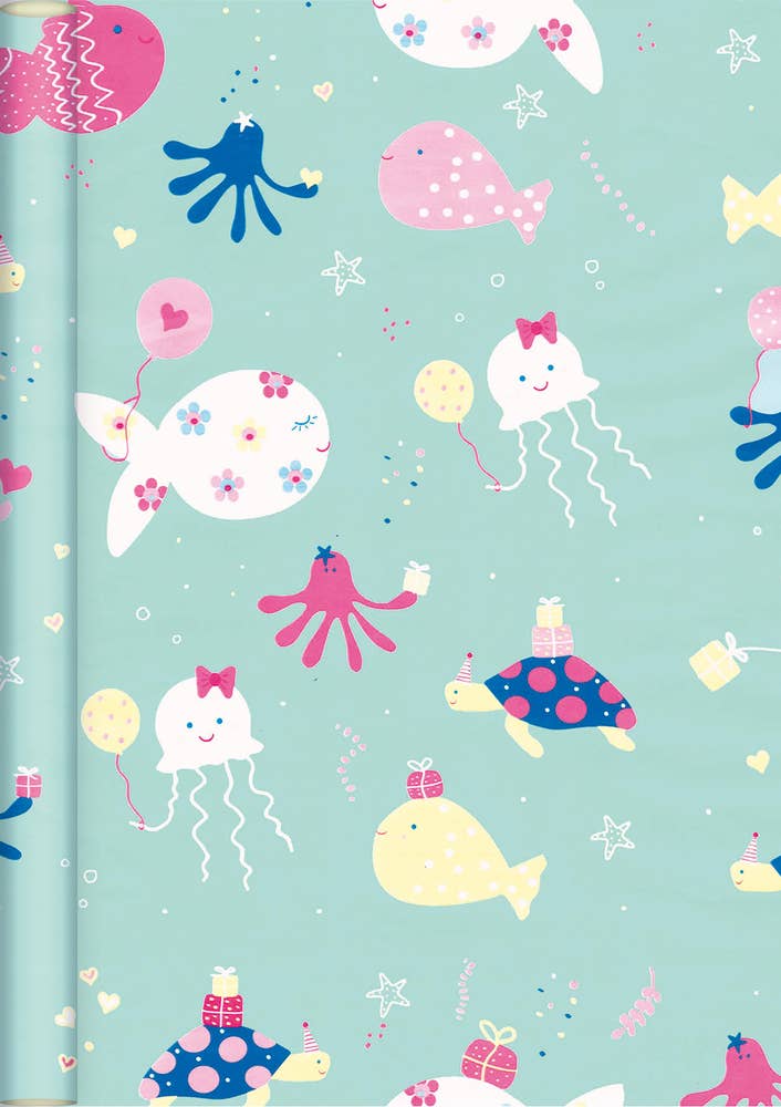 Boutique Presentpapper Fiskar Turkos 500x50cm