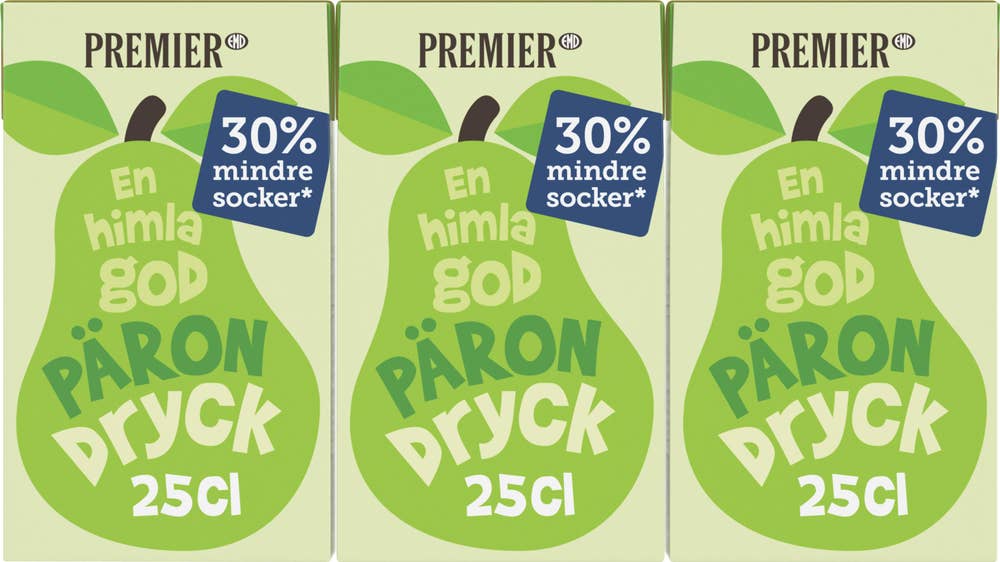 Premier Pärondryck Mindre Socker 3x25cl