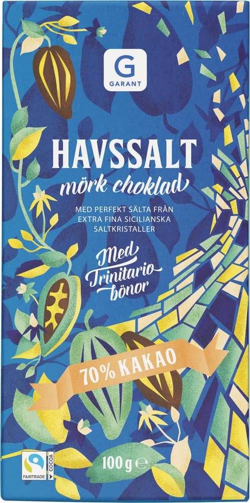 Garant Mörk Choklad 70% Havssalt Fairtrade