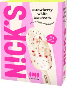 Nick´s Glasspinne Jordgubb Vitchoklad 4-p