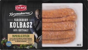 Scan Färskkorv Kolbaz Paprika & Vitlök
