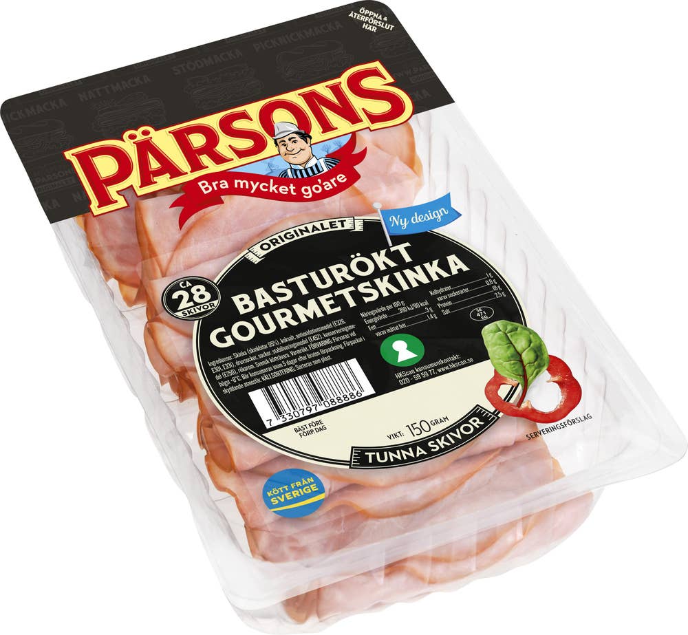 Pärsons Basturökt Gourmetskinka Tunna Skivor