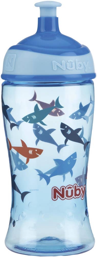 Nuby Tritan Super Slurp Pop Up Blue Shark +36m