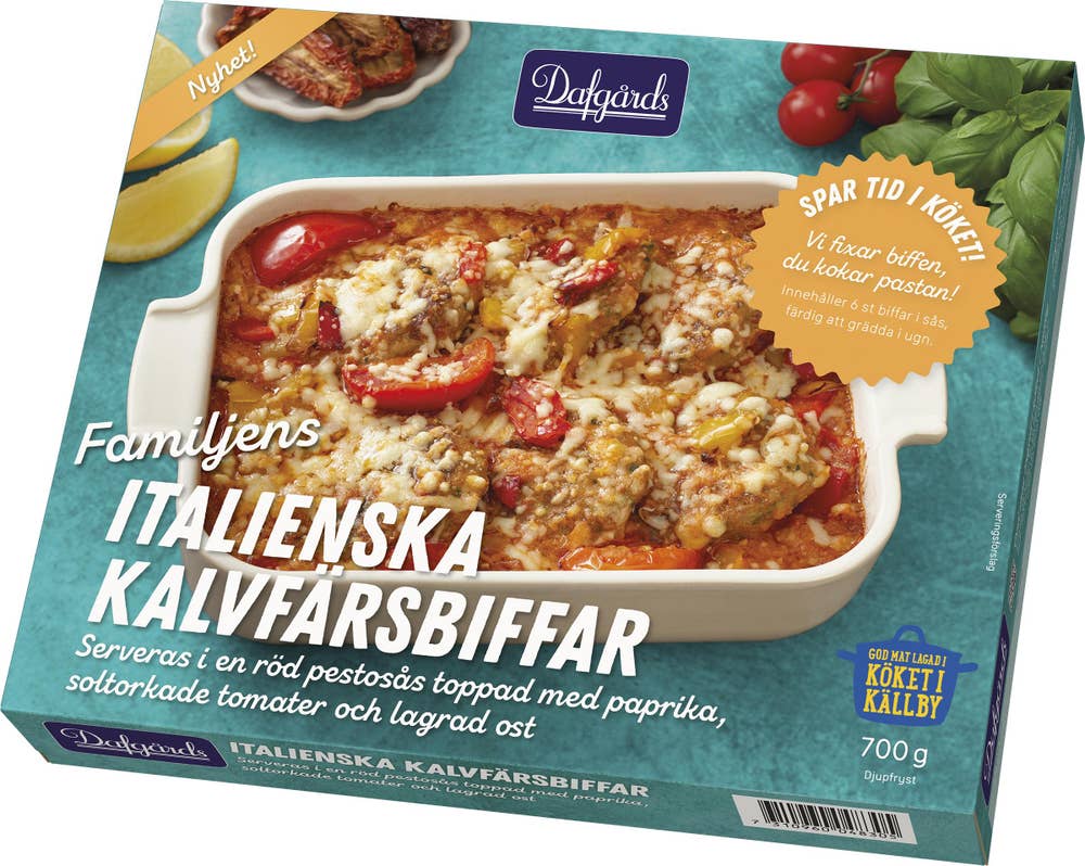 Dafgårds Familjens Italienska Kalvfärsbiffar Fryst 700g