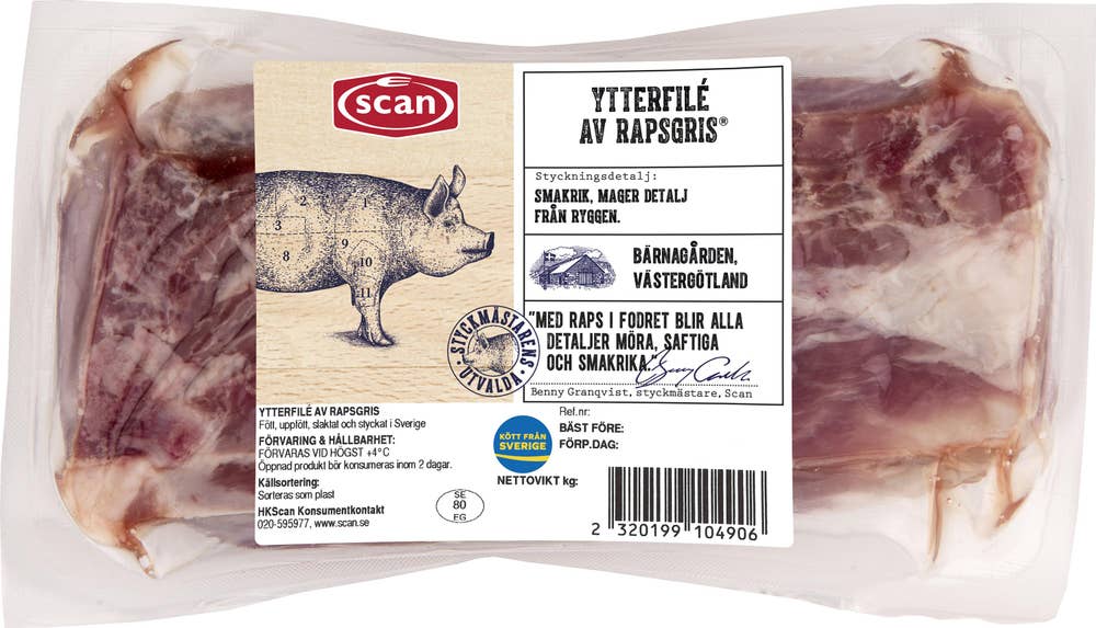 Scan Fläskytterfilé av Rapsgris
