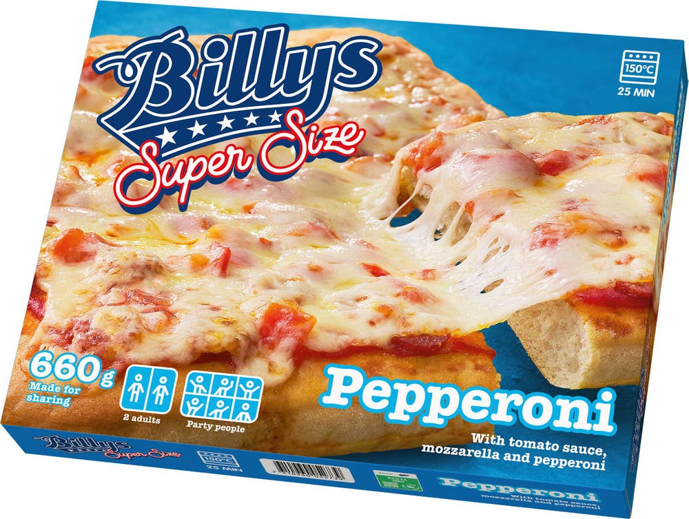 Billys Pizza Super Size Pepperoni Fryst