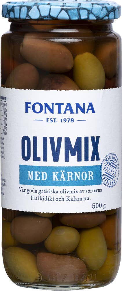 Fontana Halkidiki & Kalamata Olivmix med Kärnor