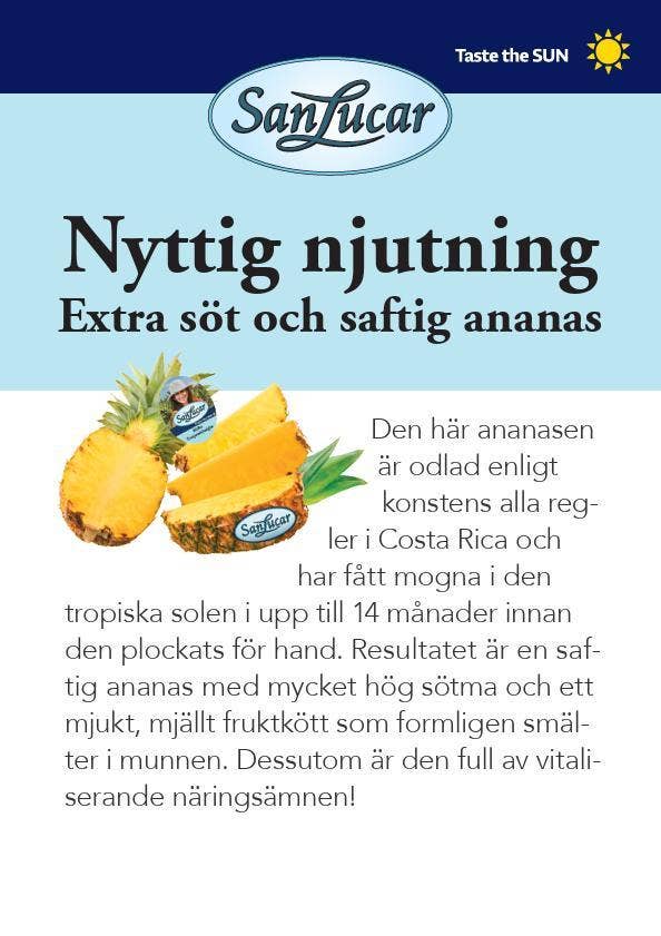 Ananas Premium San Lucar Klass1 Costa Rica