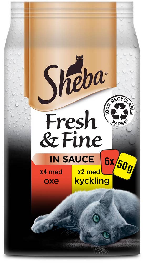 Sheba Kattmat Oxe och Kyckling i Sås 6x50g Sheba