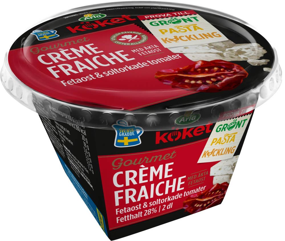 Arla Köket® Crème Fraiche Gourmet Feta & Soltorkade Tomater 28% Arla
