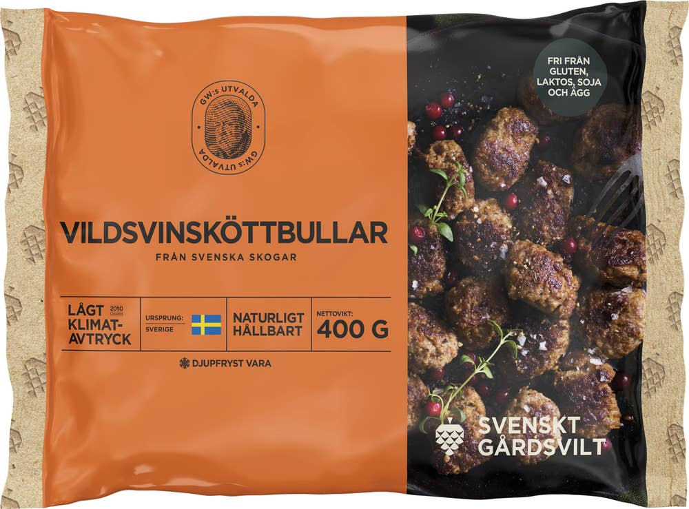 Svenskt Gårdsvilt Vildsvinsköttbullar Frysta