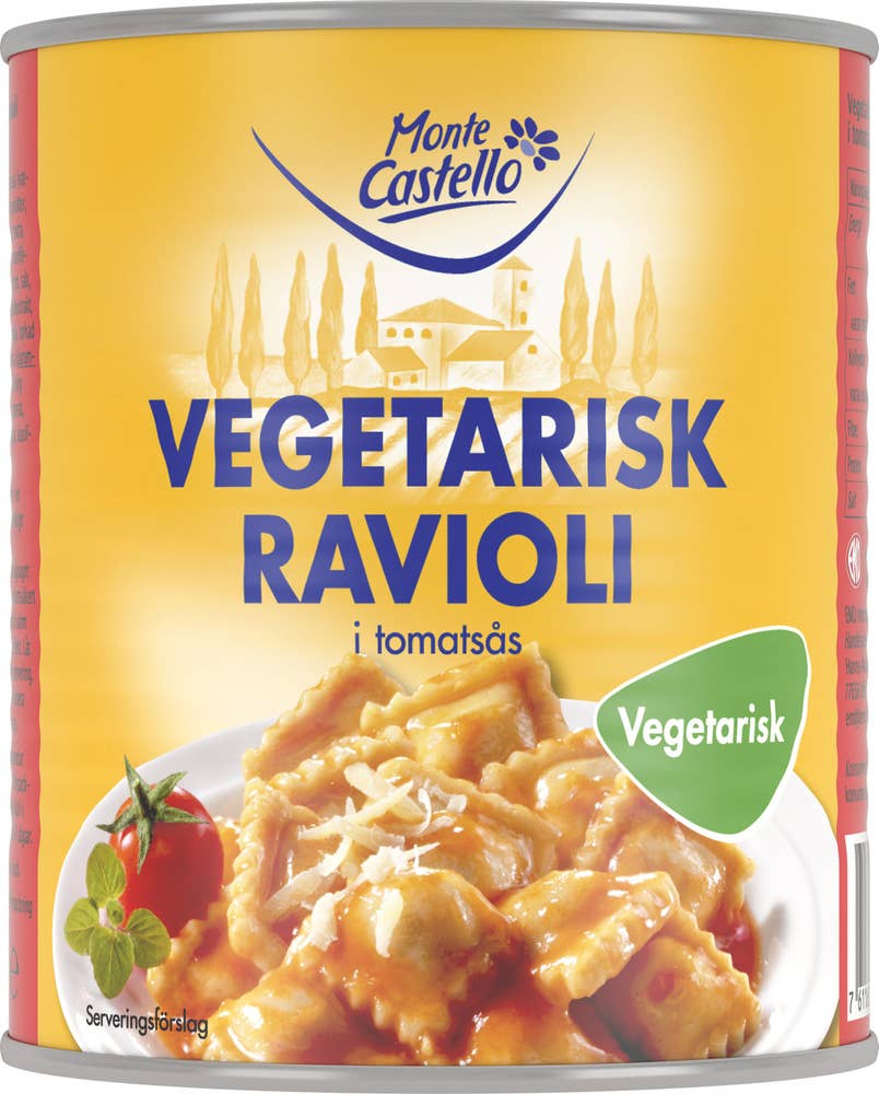Monte Castello Vegetarisk Ravioli 800g Monte Castello